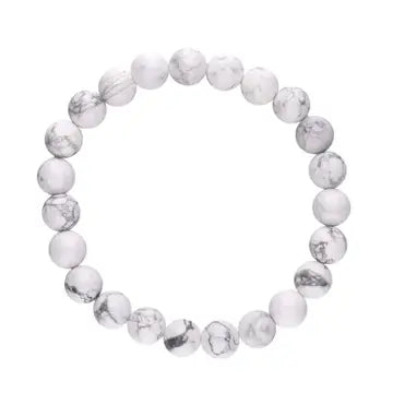 Pulsera Howlita 6mm (Relajación, Calma y Sabiduría)