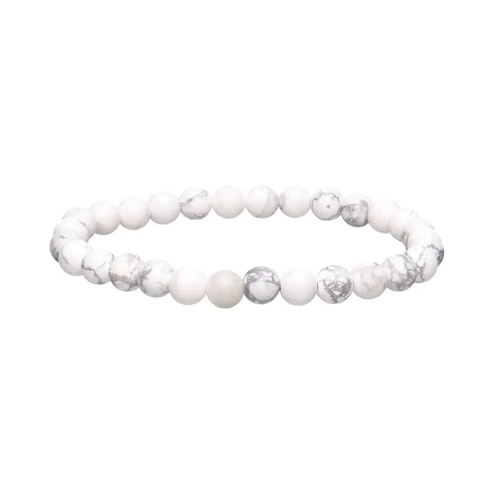 Pulsera Howlita 6mm (Relajación, Calma y Sabiduría)