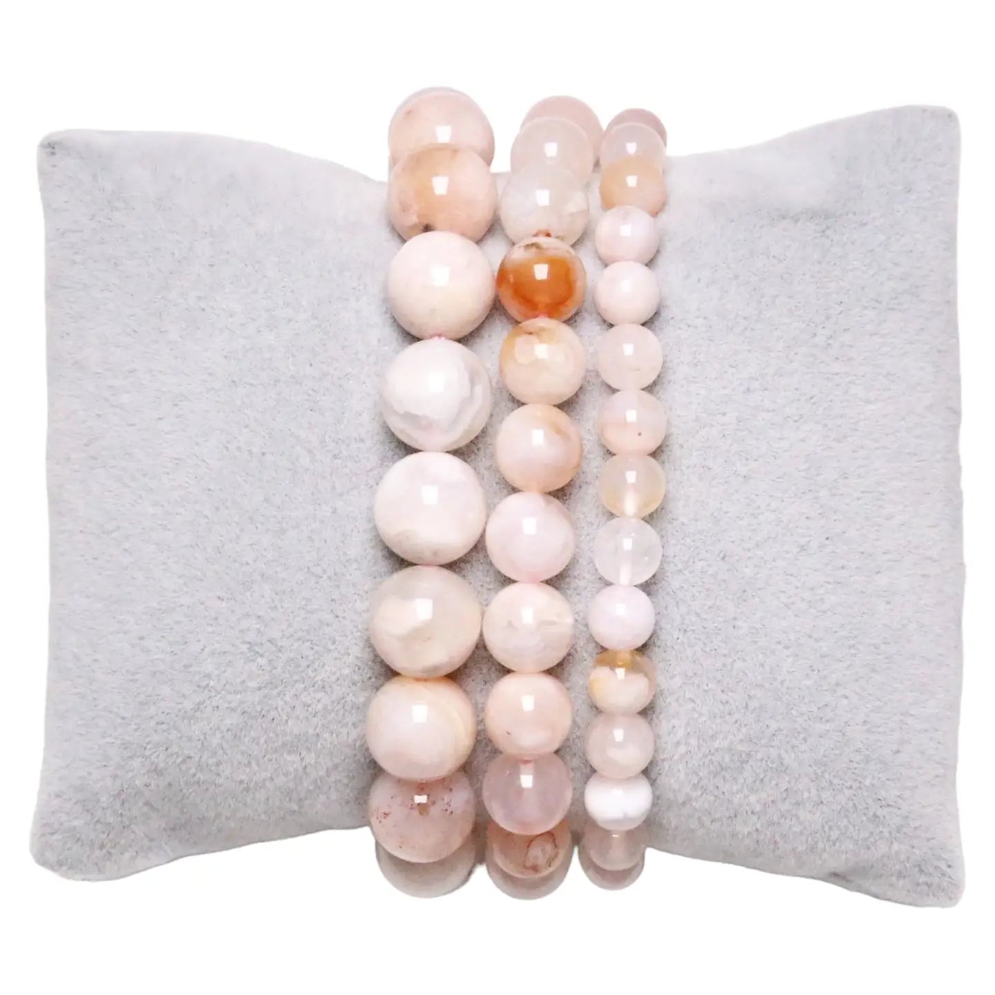 Pulsera Agata con Flor de Cerezo 4mm (Equilibrio y Renacer)