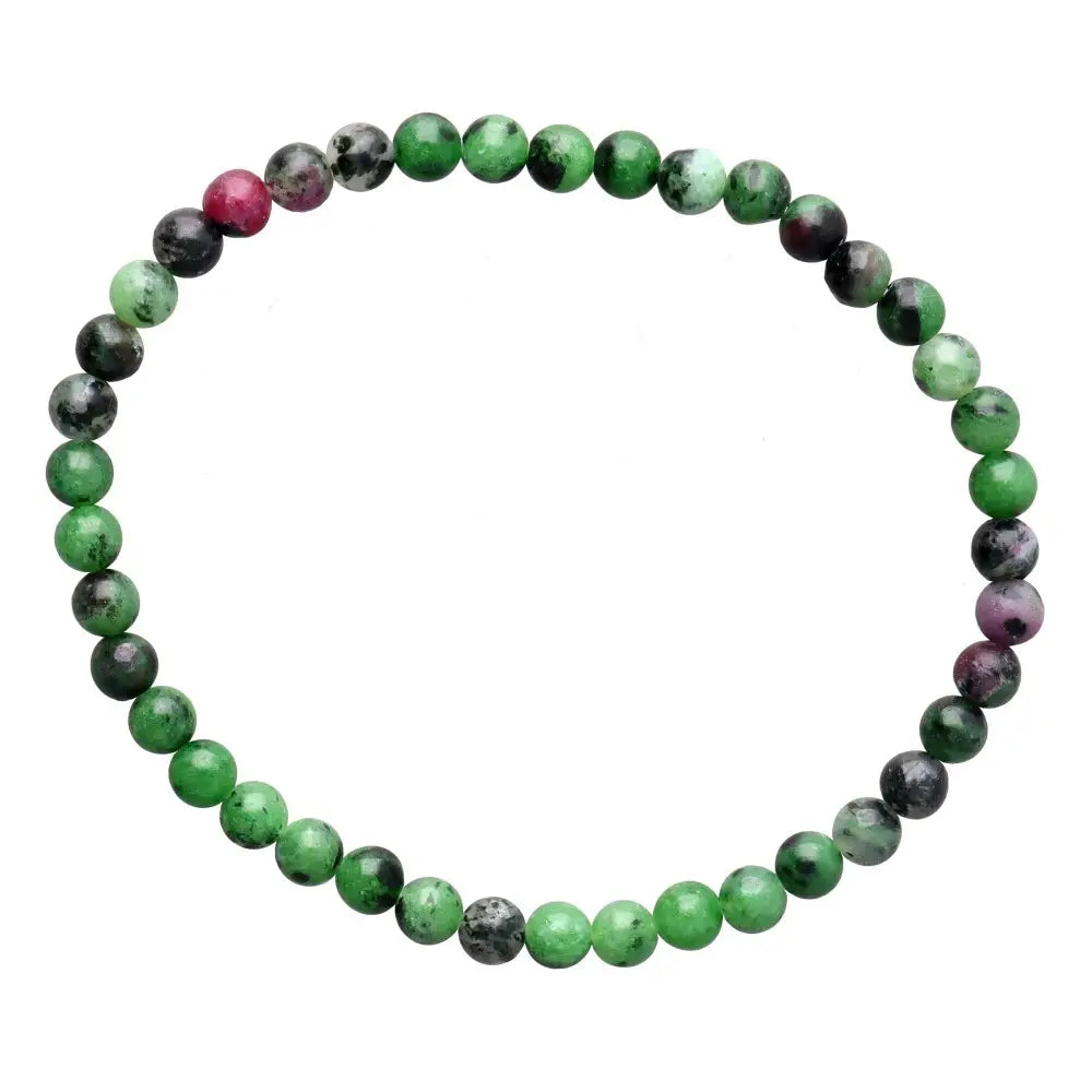 Pulsera Rubí-Zoisita 4mm (Vitalidad y Crecimiento personal)
