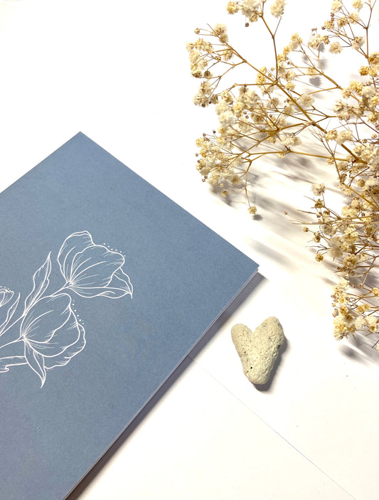 Journal de Gratitud Flor Corto Azul