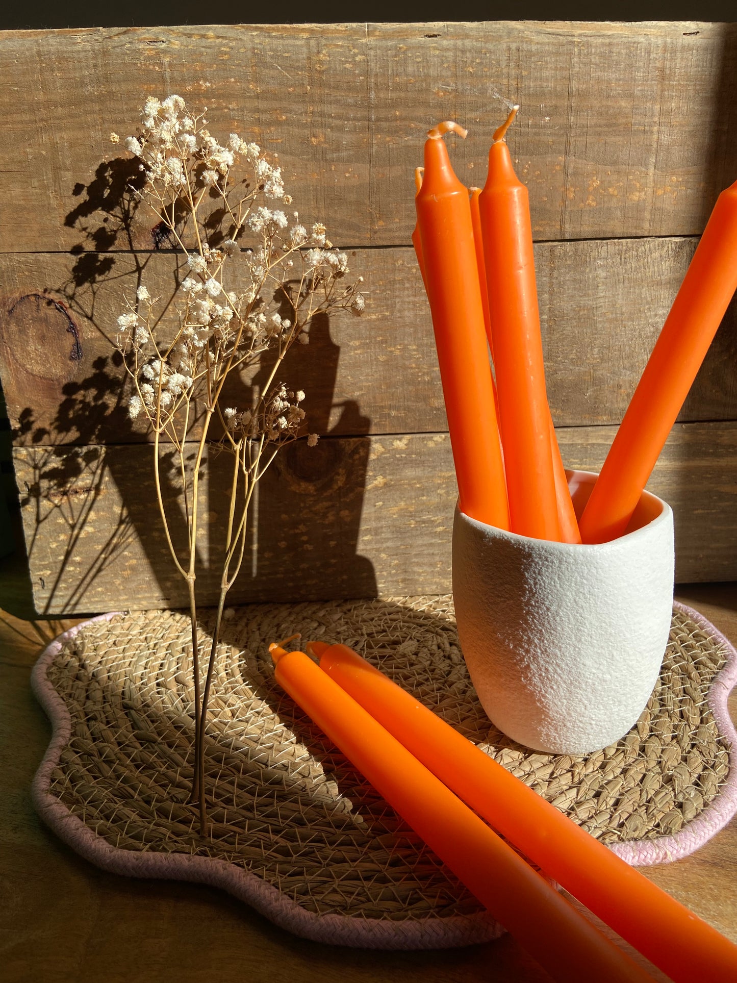 Vela Bujía Naranja Manifestación 23cms