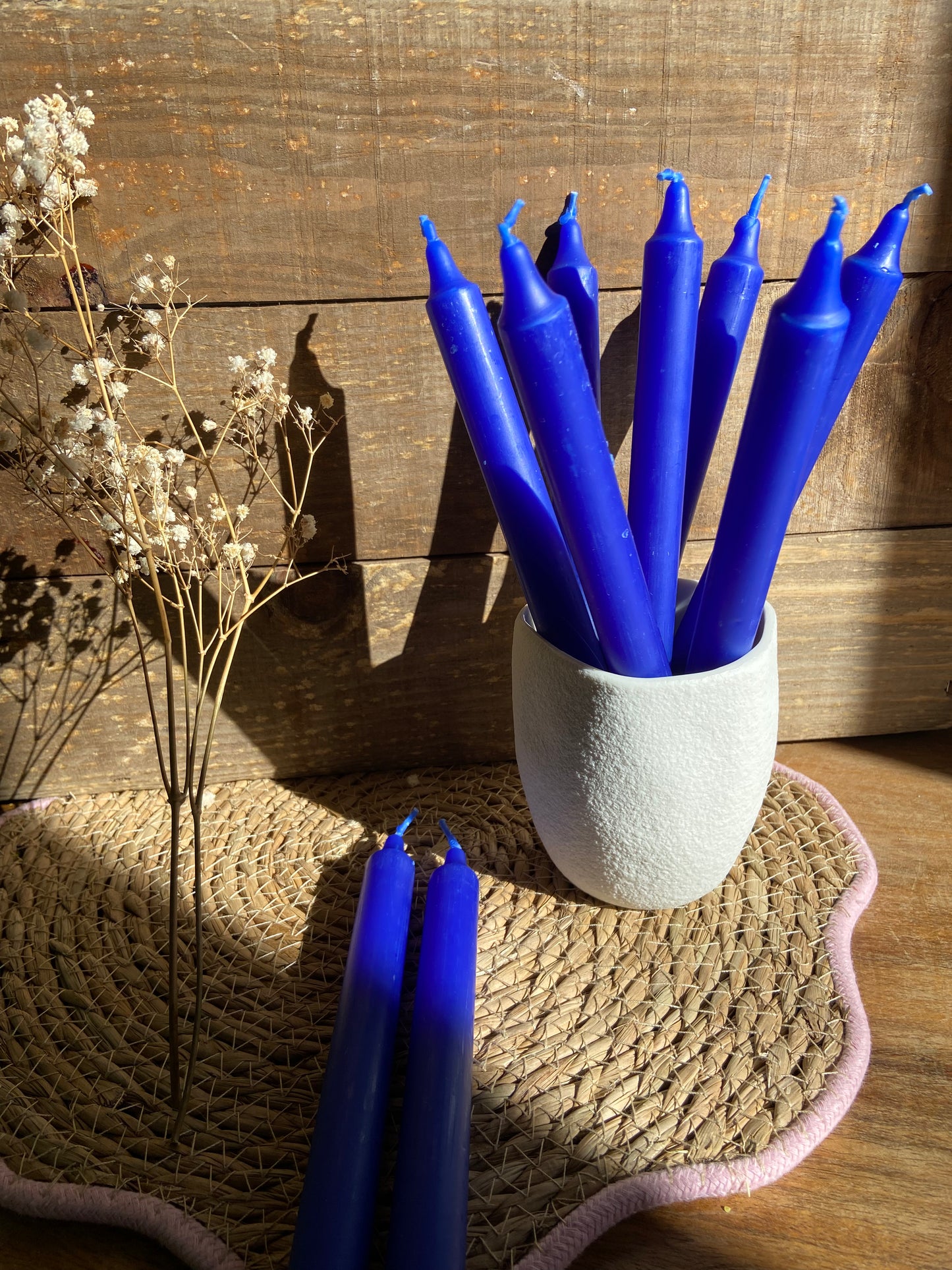 Vela Bujía Azul Manifestación 23cms