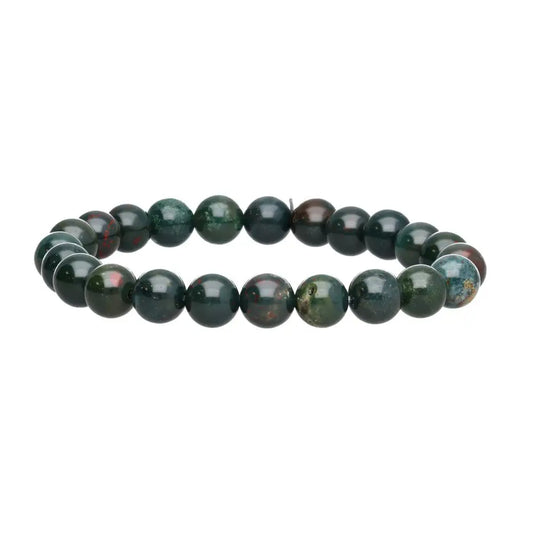 Pulsera Jaspe Sanguíneo 8mm (Vitalidad, Valentía, Protección y Purifiación)