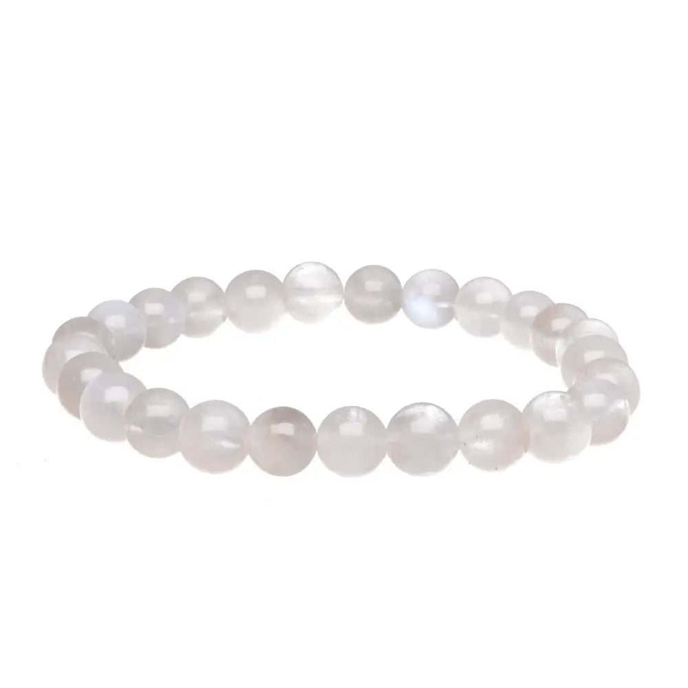 Pulsera Piedra Luna 8mm (Intuición, Nuevos comienzos y Energía Femenina)